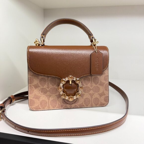 Coach Courtney Top Handle Bag In Signature Canvas CCE22 - Picture 1 of 7